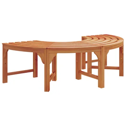 Bancă Exterior Semirotundă 160 cm Lemn Eucalipt Solid