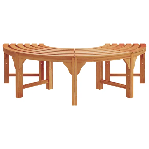 Bancă Exterior Semirotundă 160 cm Lemn Eucalipt Solid