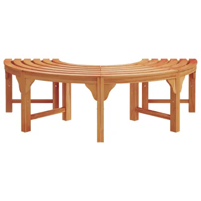 Bancă Exterior Semirotundă 160 cm Lemn Eucalipt Solid