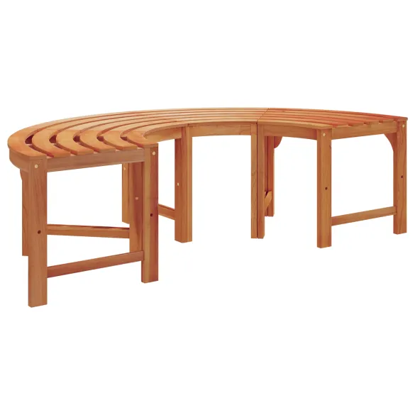 Bancă Exterior Semirotundă 160 cm Lemn Eucalipt Solid