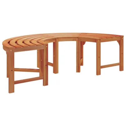 Bancă Exterior Semirotundă 160 cm Lemn Eucalipt Solid