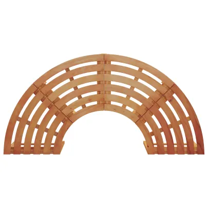 Bancă Exterior Semirotundă 160 cm Lemn Eucalipt Solid