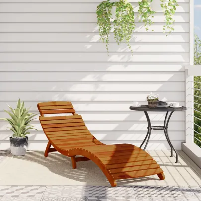 Șezlonguri 2 buc Lemn Acacia | Mobilier Gradina Compact