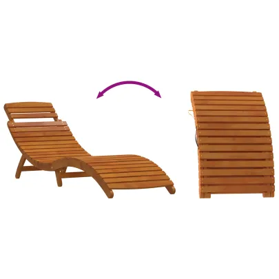 Șezlonguri 2 buc Lemn Acacia | Mobilier Gradina Compact