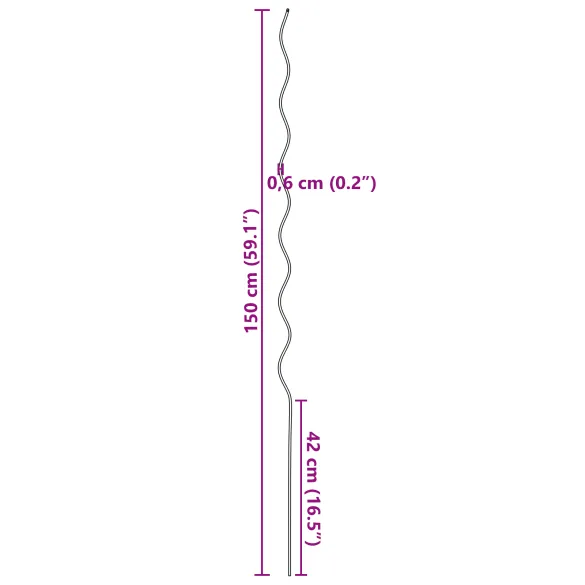 Suporturi Spiralate Plante Oțel - 50 buc - 150 cm - vidaXL Suporturi Spiralate Plante Oțel - 50 buc - 150 cm - vidaXL
