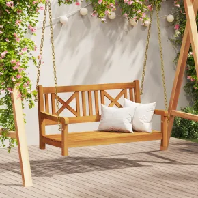 Bancă de leagăn exterior din lemn de acacia | Livrare gratuită