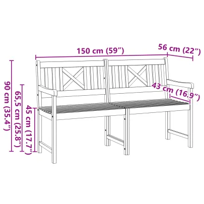 Bancă Grădină Lemn Acacia Solid - Livrare Gratuită | vidaXL