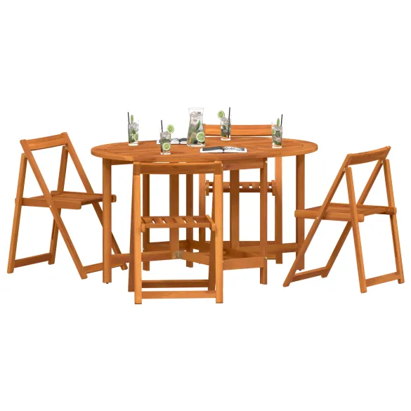 Set Dining Pliabil cu Fluturi - Lemn Acacia pentru Exterior Set Dining Pliabil cu Fluturi - Lemn Acacia pentru Exterior