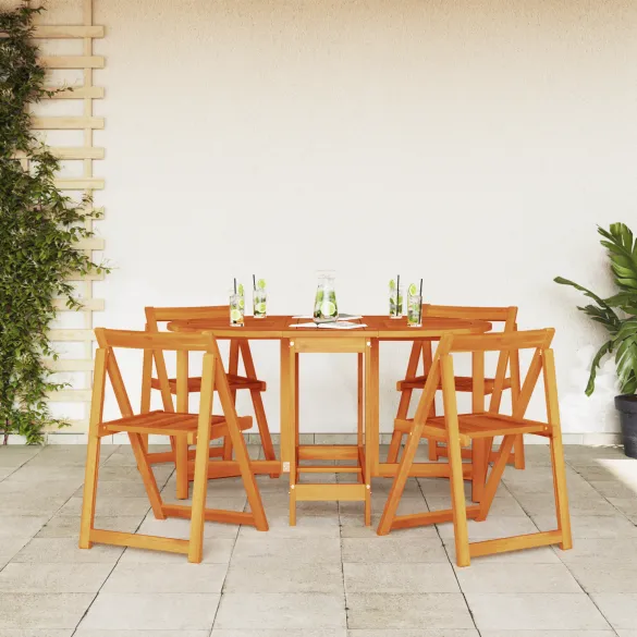 Set Dining Pliabil cu Fluturi - Lemn Acacia pentru Exterior Set Dining Pliabil cu Fluturi - Lemn Acacia pentru Exterior