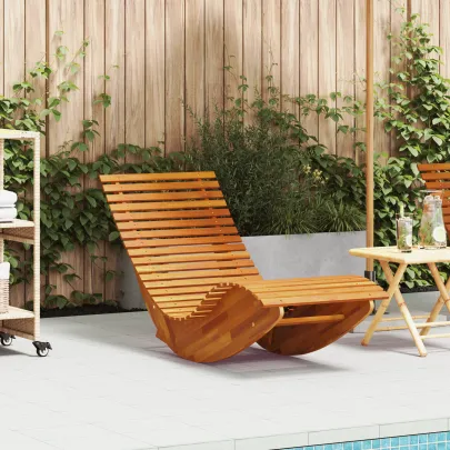 Șezlonguri Balansoare Lemn Acacia Solid - 2 buc | Gratis Livrare