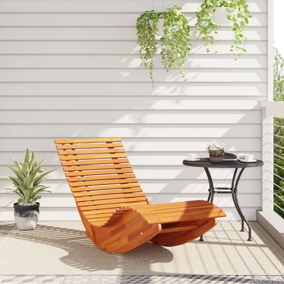 Șezlonguri Balansoare Lemn Acacia Solid - 2 buc | Gratis Livrare