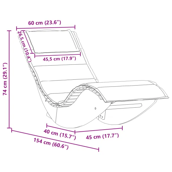 Șezlonguri Balansoare Lemn Acacia Solid - 2 buc | Gratis Livrare