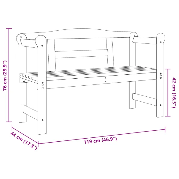 Bancă Exterior Lemn Masiv Pin - Livrare Gratuită