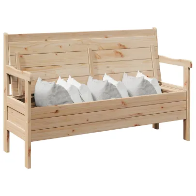 Bancă Exterior din Lemn Masiv de Pin - 3 Locuri | Livrare Gratuită