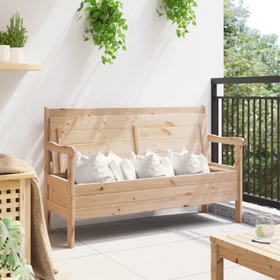 Bancă Exterior din Lemn Masiv de Pin - 3 Locuri | Livrare Gratuită