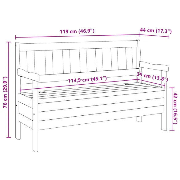 Bancă Exterior din Lemn Masiv de Pin - 3 Locuri | Livrare Gratuită