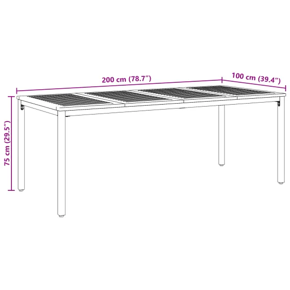 Masă Grădină Lemn Acacia 200x90 cm - Livrare Gratuită
