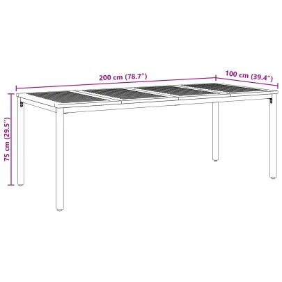 Masă Grădină Lemn Acacia 200x90 cm - Livrare Gratuită
