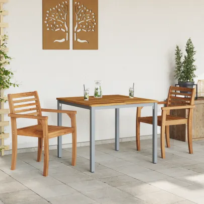 Masă Grădină Acacia Metal 90x90 cm - Livrare Gratuită