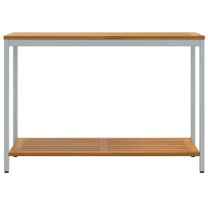 Masă Exterior Natural & Gri - Lemn Acacia Solid | Livrare Gratuită