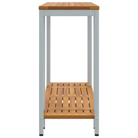 Masă Exterior Natural & Gri - Lemn Acacia Solid | Livrare Gratuită