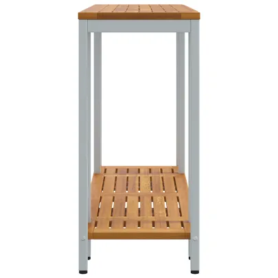 Masă Exterior Natural & Gri - Lemn Acacia Solid | Livrare Gratuită