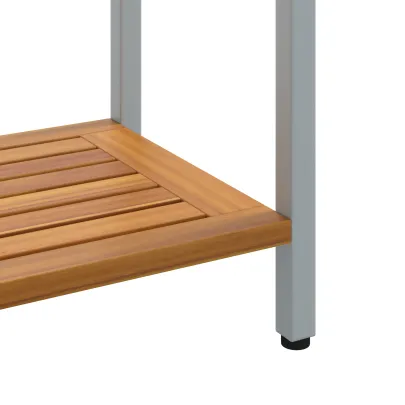 Masă Exterior Natural & Gri - Lemn Acacia Solid | Livrare Gratuită