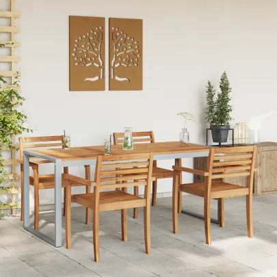 Masă Dining Exterior Gri, Lemn Acacia - 180x90 cm | vidaXL