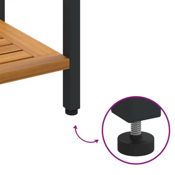 Masă Exterior Lemn Masiv și Oțel - Livrare Gratuită