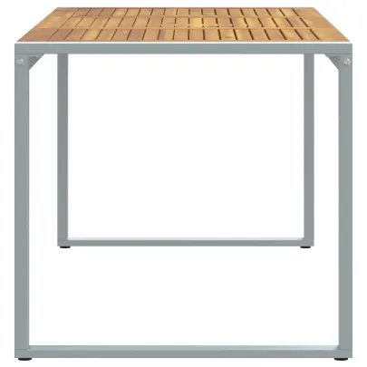 Masă Dining Outdoor Gri 160x80 cm - Oțel și Lemn de Acacia