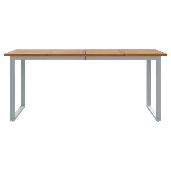 Masă Exterior Gri 180x90 cm - Oțel și Lemn de Acacia | vidaXL