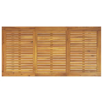 Masă Dining Exterior Gri - Oțel și Lemn Acacia | vidaXL