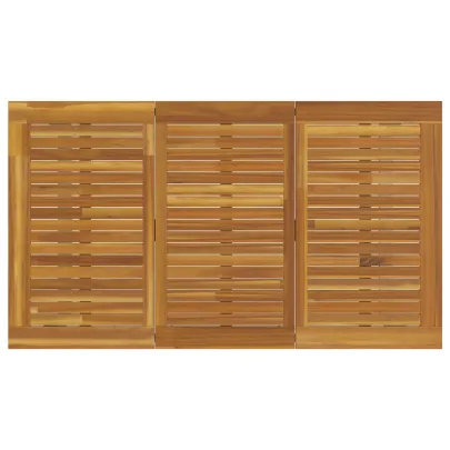 Masă Dining Exterioară Gri 140x80 cm - Oțel și Lemn de Acacia