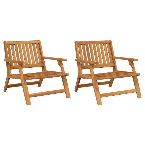 Scaune Grădină Lemn Acacia Masiv - Set 2 Piese