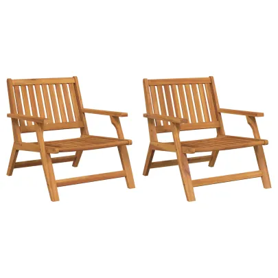 Scaune Grădină Lemn Acacia Masiv - Set 2 Piese