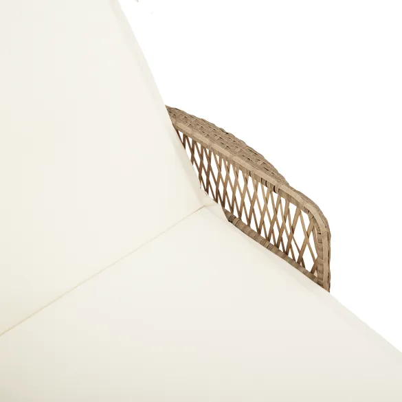 Set Șezlonguri Ratan PE - Bej/Alb Crem | Livrare Gratuită