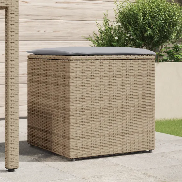 Cutie Depozitare Exterior Rattan Sintetic Bej | VidaXL