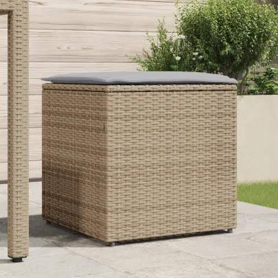 Cutie Depozitare Exterior Rattan Sintetic Bej | VidaXL