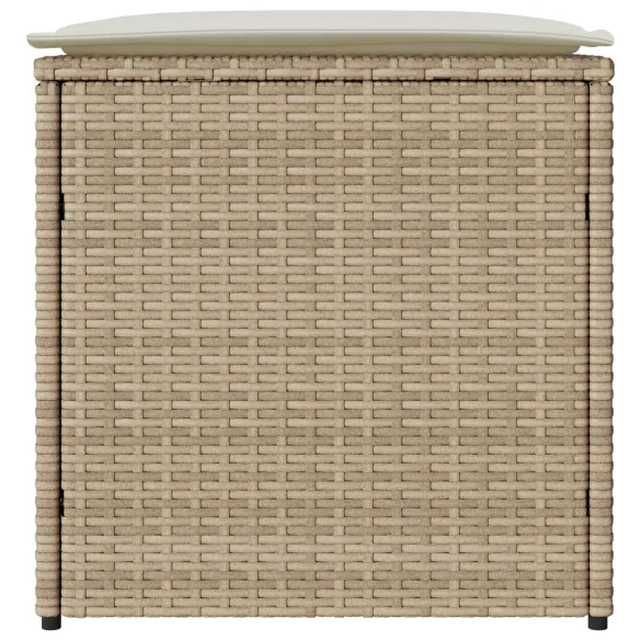 Cutie Depozitare Exterior cu Pernă - Bej/Alb | Livrare Gratuită