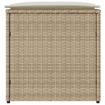 Cutie Depozitare Exterior cu Pernă - Bej/Alb | Livrare Gratuită