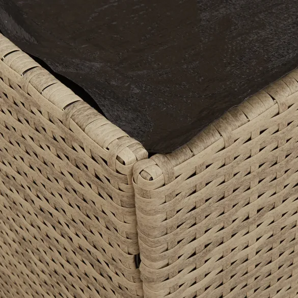 Cutie Depozitare Exterior Rattan Sintetic Bej | VidaXL