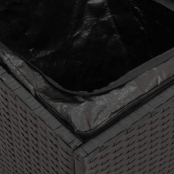 Cutie Depozitare Exterior Ratan - Negru și Crem | vidaXL