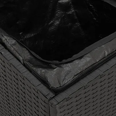 Cutie Depozitare Exterior Ratan - Negru și Crem | vidaXL