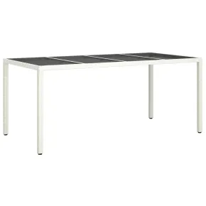 Masă Dining Grădină Albă Poliratan 190x90 cm | vidaXL 2