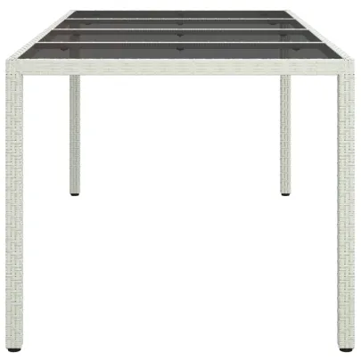 Masă Dining Grădină Albă Poliratan 190x90 cm | vidaXL