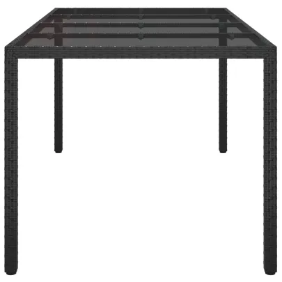 Masă Grădină Neagră Poliratan 190x90 cm - Livrare Gratuită