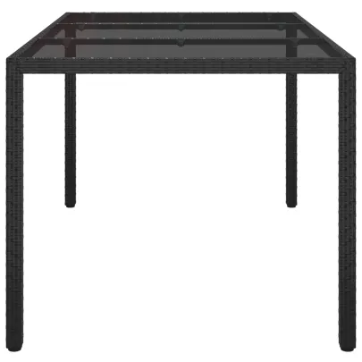 Masă Dining Exterior Poliratan Neagră 150x90 cm | vidaXL