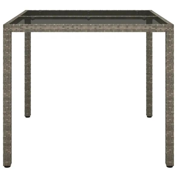 Masă Dining Gri Poliratan 90x90 cm pentru Exterior | vidaXL