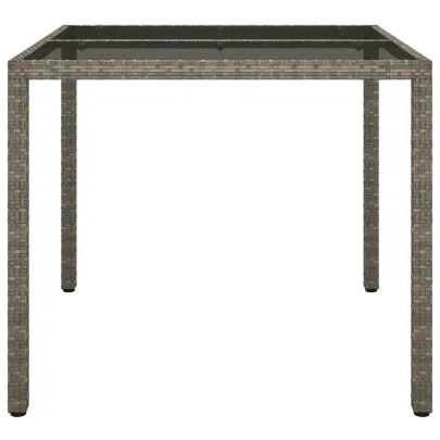 Masă Dining Gri Poliratan 90x90 cm pentru Exterior | vidaXL