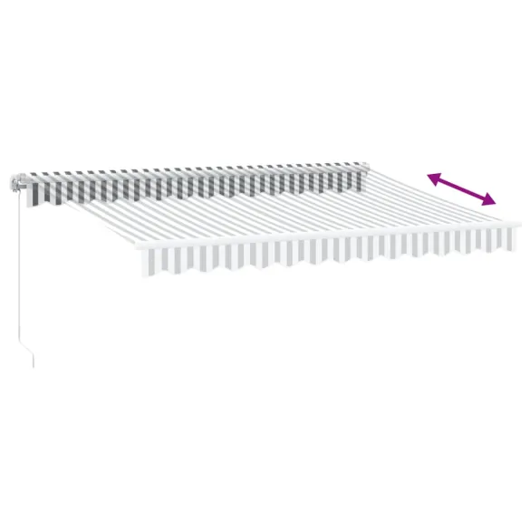 Copertină Retractabilă Manuală Antracit/Alb 350x250 cm